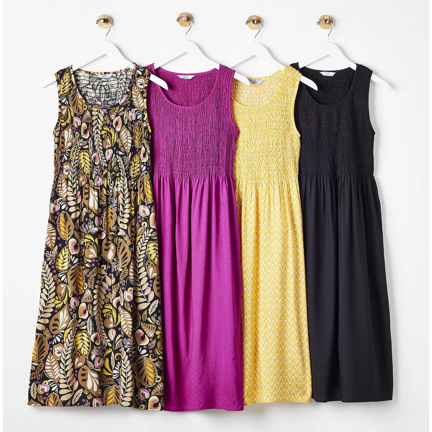 Women's Smocked Midi Dress – Elegant Casual Summer Print Dress