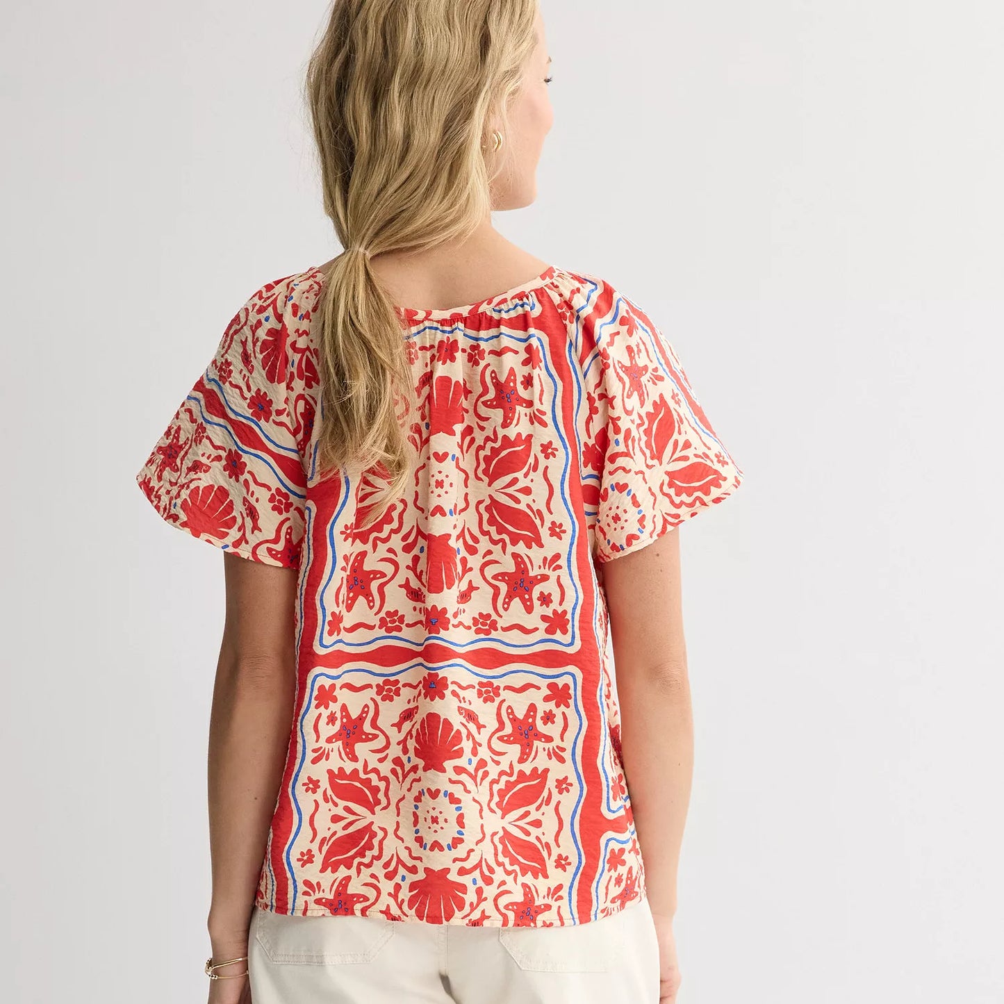 Women's Sonoma Goods For Life® Silk-Like Flutter Sleeve Top