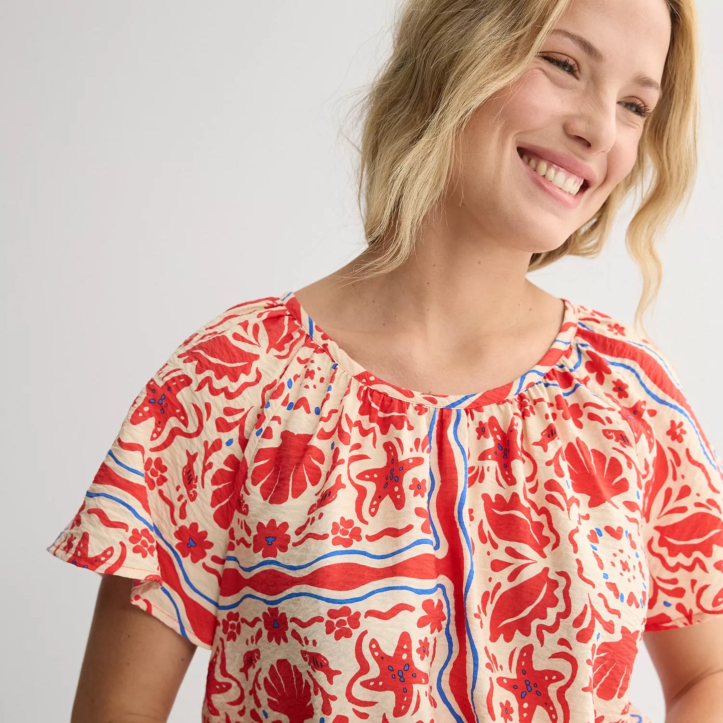Women's Sonoma Goods For Life® Silk-Like Flutter Sleeve Top